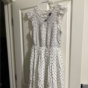 Elegant White Polka Dot Maxi Dress
